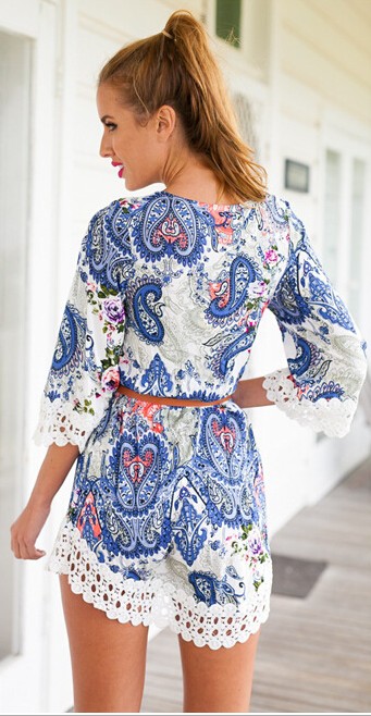 F2353 Lace Print Dress